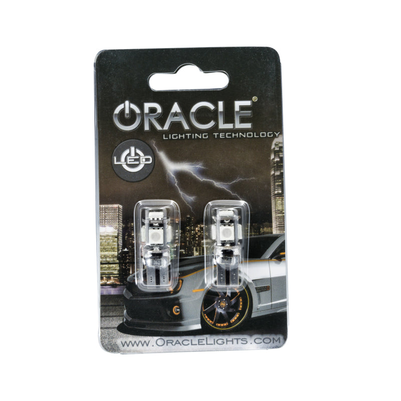 Oracle T10 5 LED 3 Chip SMD Bulbs (Pair) - Red NO RETURNS