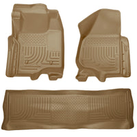 Thumbnail for Husky Liners 11-12 Ford SD Crew Cab WeatherBeater Combo Tan Floor Liners (w/o Manual Trans Case)