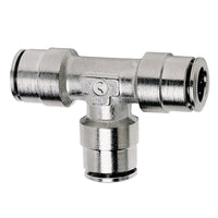 Thumbnail for Firestone Union Tee 1/4in. Nickel Push-Lock Air Fitting - Single (WR17603461)