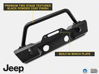 Thumbnail for Officially Licensed Jeep 07-18 Jeep Wrangler JK Stubby Front Winch Bumper w/ Jeep Logo