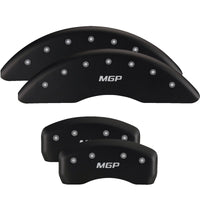 Thumbnail for MGP 4 Caliper Covers Engraved Front & Rear RT1-Truck Red finish silver ch