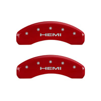 Thumbnail for MGP 4 Caliper Covers Engraved Front & Rear Hemi Red finish silver ch