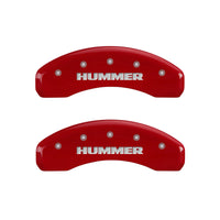 Thumbnail for MGP 4 Caliper Covers Engraved Front & Rear Hummer Red finish silver ch