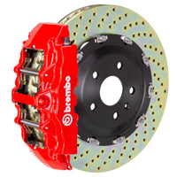 Thumbnail for Brembo 11-23 Charger w/V8 Exc AWD/SRT8 Fr GT BBK 6Pis Cast 380x34 2pc Rotor Drilled-Red