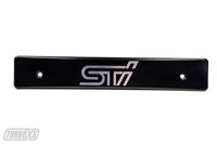 Thumbnail for Turbo XS 15-17 Subaru WRX/STi Billet Aluminum License Plate Delete Black Machined STi Logo