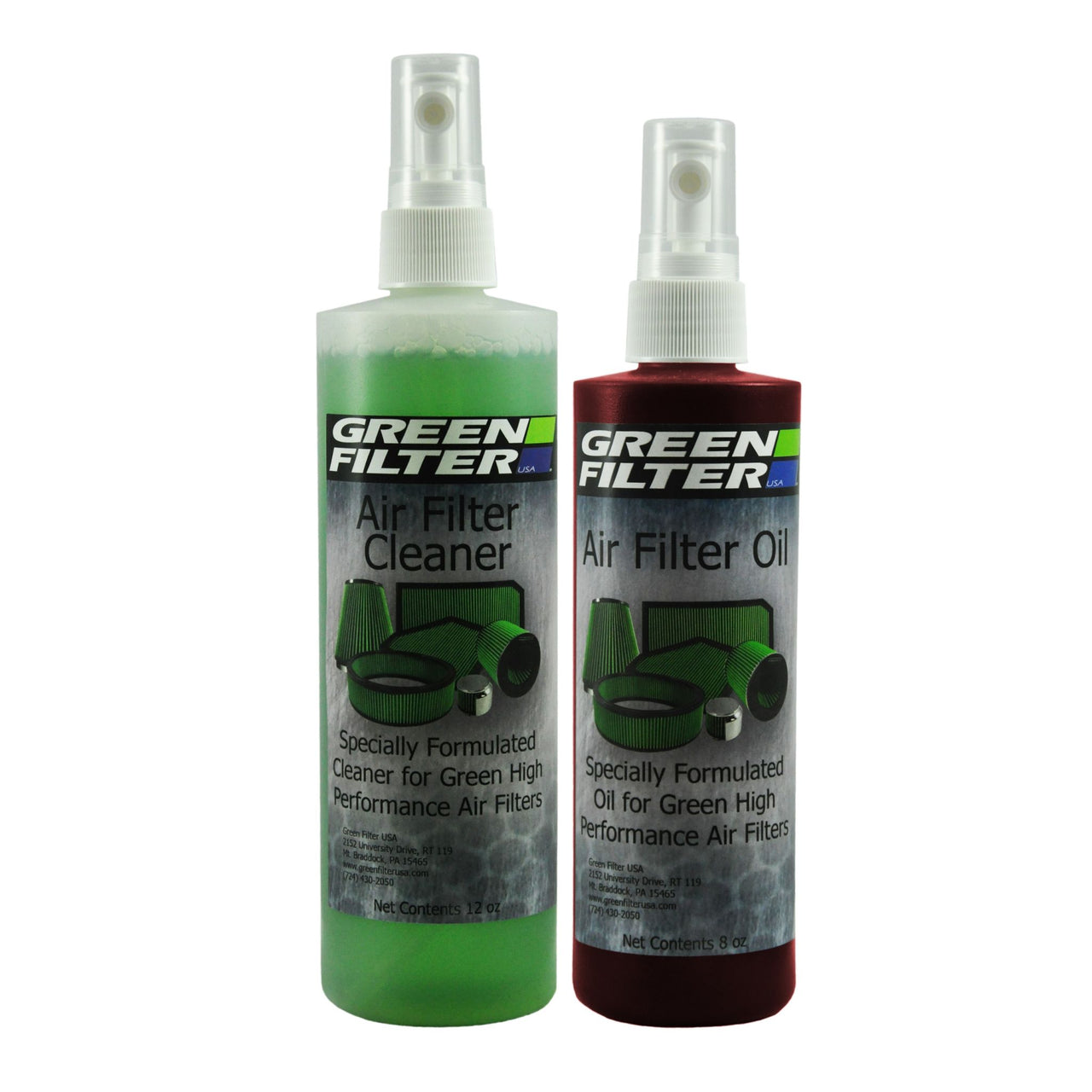 Green Filter Cleaner & Synthetic Oil Kit 12oz Cleaner / 8oz Oil (Red)