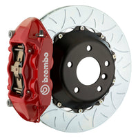 Thumbnail for Brembo 01-06 BMW M3 Rear GT BBK 4 Piston Cast 345x28 2pc Rotor Slotted Type-3-Red