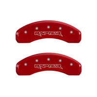 Thumbnail for MGP 4 Caliper Covers Engraved Front & Rear Raptor Red finish silver ch