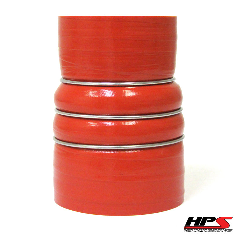 HPS 2.5" - 3.5" ID , 6" Long High Temp 4-ply Aramid Reinforced Silicone CAC Coupler Hose Hot Side (63mm - 89mm ID , 152mm Length)