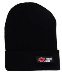 Thumbnail for RockJock Beanie Black w/ Red and White RockJock Logo Patch One Size Fits All