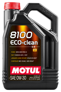 Thumbnail for Motul 5L Synthetic Engine Oil 8100 0W30 4x5L ECO-CLEAN  ACEA C2 API SM ST.JLR 03.5007
