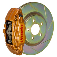 Thumbnail for Brembo 15-21 WRX (VA) Front GT BBK 4 Piston Cast 2pc 326 x30 1pc Rotor Slotted Type-1 - Gold