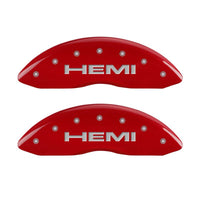 Thumbnail for MGP 4 Caliper Covers Engraved Front & Rear Hemi Red finish silver ch