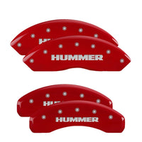Thumbnail for MGP 4 Caliper Covers Engraved Front & Rear Hummer Red finish silver ch