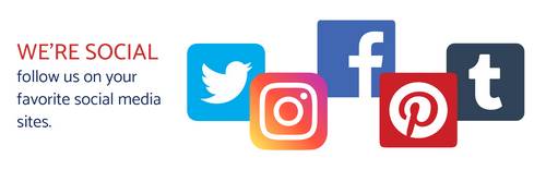 WE'RE SOCIAL!