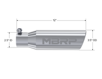 Thumbnail for MBRP Universal Tip 3in O.D. Angled Rolled End 2 inlet 10 length