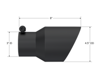 Thumbnail for MBRP Universal Tip 4.5in OD 3in Inlet 8in Length Dual Walled Angled Exhaust Tip - Black