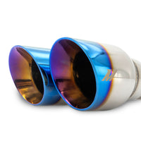 Thumbnail for Mishimoto Dual Offset Tips 2.5in Inlet 3in Outlet Slash Cut - Burnt