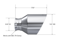 Thumbnail for MBRP 15-23 Dodge Charger 5.7L/6.2L/6.4L T304 3in ID / 5in OD Out / 8in Length Angle Cut SS Tip