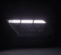 Thumbnail for AlphaRex 10-12 Ford Mustang NOVA-Series LED Proj. Headlights Alpha-Blk w/Activ Lght & Seq.Sig SB DBL