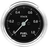 Thumbnail for Autometer Stack 52mm 0-1 Bar M10 Male Pro Stepper Motor Fuel Pressure Gauge - Classic