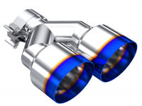 Thumbnail for MBRP Burnt End Tip 2.5 ID Dual 4 OD Out 9.5 length Single wall 304 Stainless Steel Driver Side