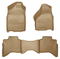 Thumbnail for Husky Liners 03-08 Dodge Ram 1500/2500/3500 Quad Cab WeatherBeater Combo Tan Floor Liners