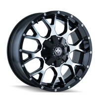 Thumbnail for Mayhem 8015 Warrior 18x9 / 8x165.1 BP / -12mm Offset / mm Hub Gloss Black Machined Wheel