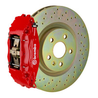 Thumbnail for Brembo 16+ Camaro LS/LT/SS Front GT BBK 6 Piston Cast 355x32 1pc Rotor Drilled-Red