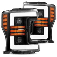 Thumbnail for AlphaRex 17-19 Ford F-250 SD PRO-Series Proj Headlights Plank Style Black w/Activ Light/Seq Signal