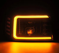 Thumbnail for AlphaRex 92-96 Ford F-Series/Bronco PRO-Series Proj Headlights Alpha-Blk w/Seq. Sig & DRL