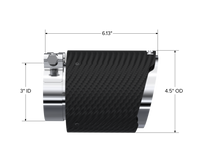 Thumbnail for MBRP Universal Carbon Fiber Dual Wall Tip 4.5in OD/3in Inlet/6.13in L