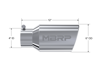 Thumbnail for MBRP Universal Tip 6 O.D. Angled Rolled End 4 inlet 12 length