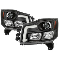Thumbnail for Spyder 04-15 Nissan Titan / 04-07 Nissan Armada V2 Projector Headlights - Black PRO-YD-NTI04-DRL-BK