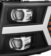 Thumbnail for AlphaRex 07-13 Chevy 1500HD PRO-Series Proj Headlight Plank Style Matte Blk w/Activ Light/Seq Signal