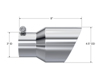 Thumbnail for MBRP Universal Tip 4.5in O.D. Dual Wall Angled 3in inlet 8in length T304