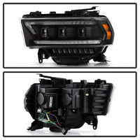 Thumbnail for Spyder 19-22 Dodge Ram 2500/3500 (Halogen Model Only) Proj. Headlights (PRO-YD-DR19HDHALAP-SEQ-BK)