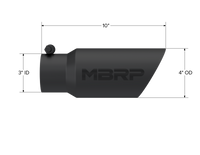 Thumbnail for MBRP Universal Tip 4in OD 3in Inlet 10in Length Dual Wall Angled End Black