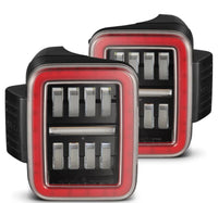 Thumbnail for AlphaRex 19-24 Jeep Gladiator JT Nova-Series Prismatic LED Tail Lights - Black-Red