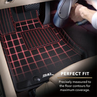 Thumbnail for 3D Maxpider 19-24 GMC Sierra 1500 Crew Cab 5-Seat Kagu Black R1 R2 (Trim To Fit Underseat Box)