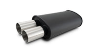Thumbnail for Vibrant StreetPower Flat Muffler Dual 304SS Brushed Tips 9in x 5in x 15in - 3in Dual Inlet