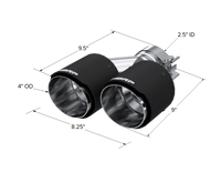 Thumbnail for MBRP Universal Carbon Fiber Dual Tip 4in OD/2.5in Inlet