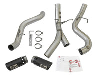 Thumbnail for aFe ATLAS 4in DPF-Back Alum Steel Exhaust System w/Dual Exit Black Tip 2017 GM Duramax 6.6L (td)