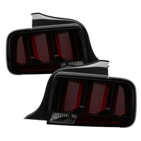 Thumbnail for Spyder 05-09 Ford Mustang (Red Light Bar) LED Tail Lights - Smoke ALT-YD-FM05V3-RBLED-SM