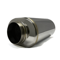 Thumbnail for Stainless Bros 304 SS 4in x 17.0in OAL Oval Muffler - Polished Finish