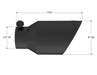 Thumbnail for MBRP Universal 4in OD Dual Wall Angled 2.5in Inlet 8in Lgth Exhaust Tip - Black