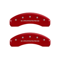 Thumbnail for MGP 4 Caliper Covers Engraved Front & Rear Gen 5/Camaro Red finish silver ch