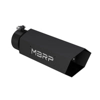 Thumbnail for MBRP Universal Hex Tip 4in Inlet 16in Length w/ Logo - Black Coated