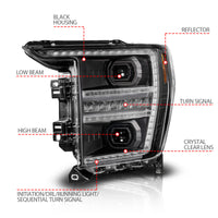 Thumbnail for Anzo 21-23 Ford F150 LED Projector Headlight w/Switchback+Sequential - Black (Driver Side Only)