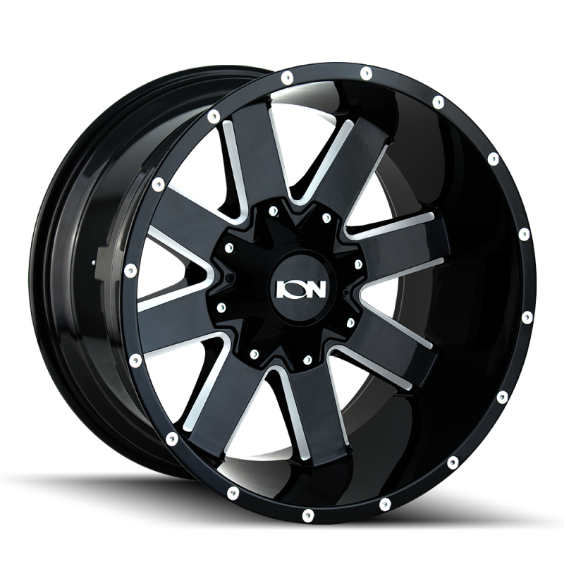 ION 141 17x9 / 8x165.1 BP / -12mm Offset / 130.8mm Hub Gloss Black Milled Wheel